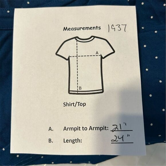 J. Jill Women's Polka Dot Scoop Neck Tee Blue Size M Casual Spring - Picture 11 of 11